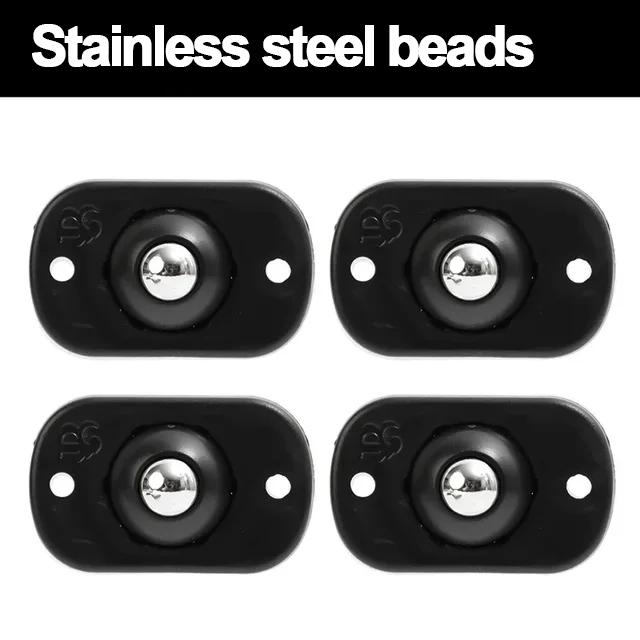 4/8 Stück Mini-Lenkrollen, selbstklebend, universelles Edelstahl-Lenkrad, 360°-Drehscheibe für Möbel, Schrank, Müll