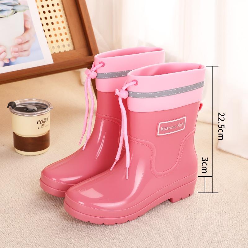 Rain shoes women's fashion short and medium closed boots thick-soled outdoor wear non-slip, waterproof and cold-proof rain boots