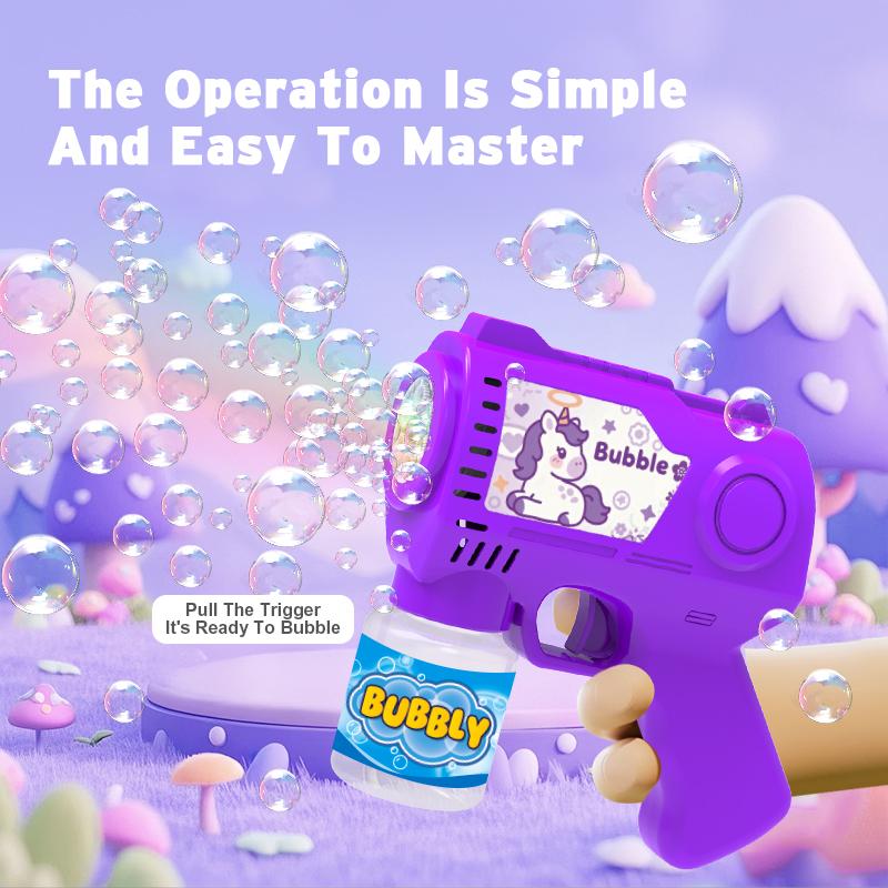 Knyysecq Cute Bubble Gun Children'S Toy Fully Automatic Continuous Delivery Holiday Party Gift Toy Without Battery Bubble Water