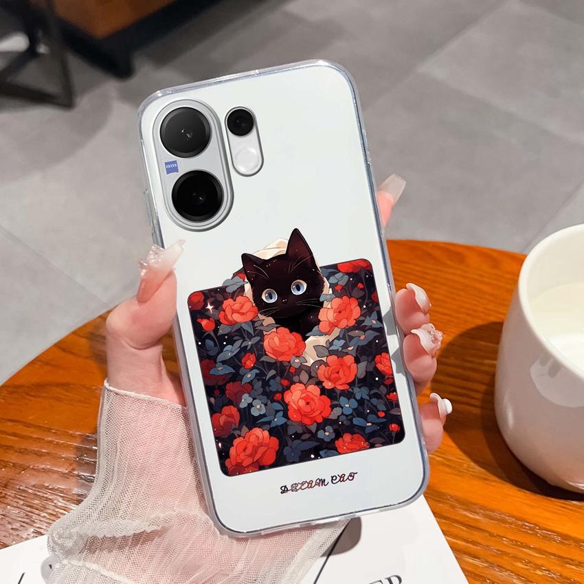 Casing For Vivo V60 V40 Lite V30e Y38 Y39 Y78 X200 Ulta X200s Case Cute Rabbit Panda Dog Back Covers TPU Silicone Soft Clear Phone Bags For Vivo Shell