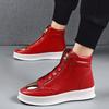 Sneakers da Uomo Scarpe Casual Alte Scarpe con Zeppa Leopardate in Pelle Moda Hip Hop Stivaletti alla Caviglia da Uomo con Cerniera di Design Stivali da Uomo