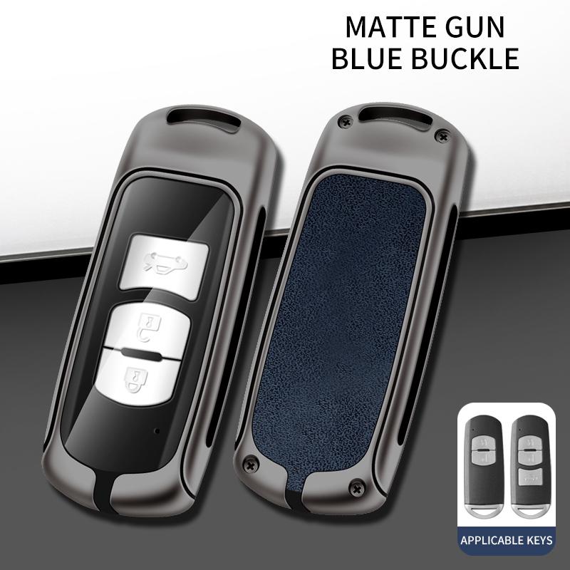Metal Leather Car Key Case For Mazda 2 3 5 6 Gh Gj Cx3 Cx5 Cx9 Cx-5 Cx Accessories Holder Shell Protect Set Car-Styling