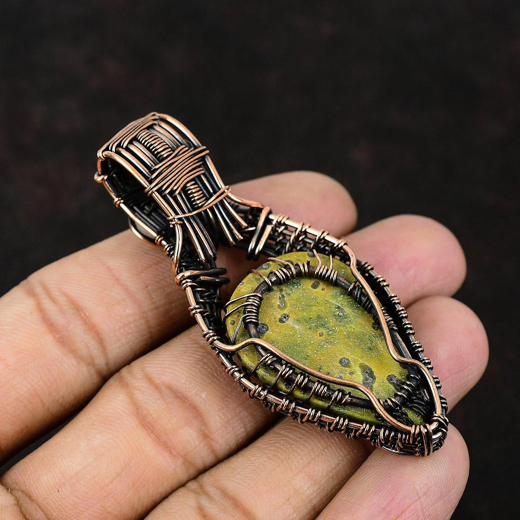 Tree Of Life Stichtite Copper Wire Wrapped Pendant Rainbow Moonstone Jewelry Handmade Designer Pendant Gift For Mother Tree Of Life Jewelry