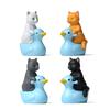 4Pcs Mini Cat Model Detailed Texture High Simulation Decoration Accessories Miniature Cat Animal Model Toy for Kids