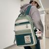 Female Schoolbag Block Color Male Student Large Capacity Backpack