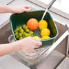 Double-Layer Drain Basket Set: 2-Piece Kitchen & Fruit Washing Basin