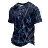 Herren Casual Hemd mit Knöpfen Kurzarm Leicht Atmungsaktiv Camouflage-Print