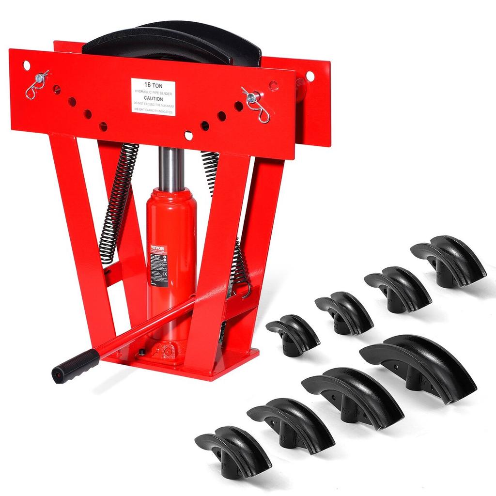 Hydraulic Pipe Bender, 16 Ton Manual Pipe Bending Tool with 8 Dies