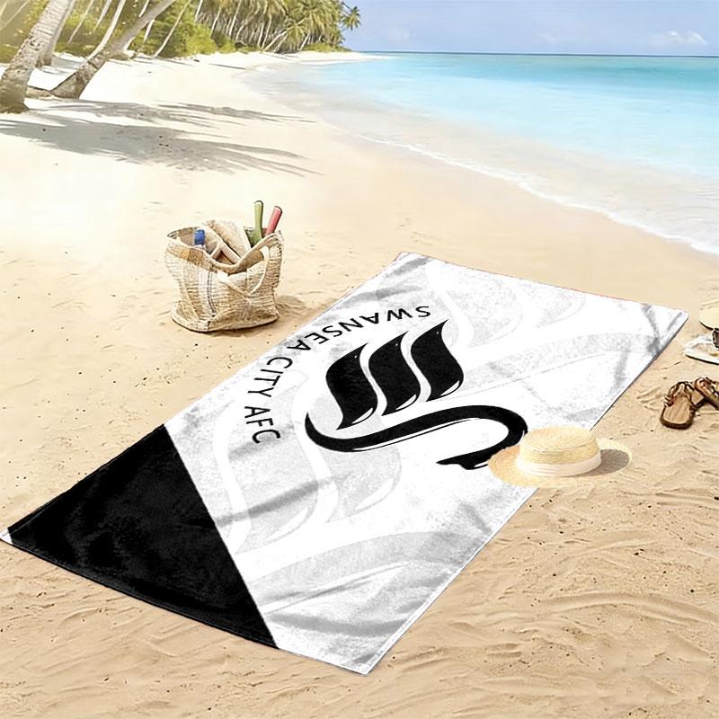Swansea City AFC Print Strandtuch, Großes Weiches Schnelltrocknendes Handtuch für Strand Camping Schwimmen