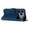 For iPhone 17 Pro Max Case Imprinted Line Leather Phone Cover with Handy Strap
