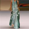 JPNTKY Moda Verão Primavera Sem Mangas Decote V Vestidos Casuais
