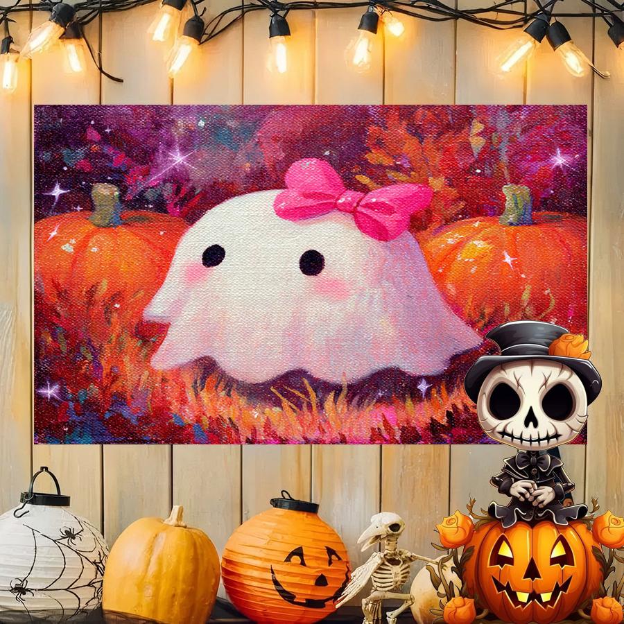 

Призрак с чашкой Ткань для фона Подвесная ткань Декоративная настенная ткань для спальни у кровати Аренда общежития Гобелен 74x94cm(29x37in)