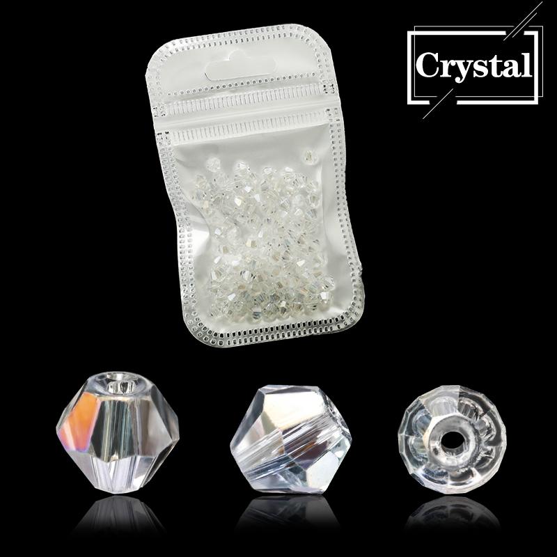1000pcs  Wholesale Big Bag Colorful 4mm Bicone Crystal Beads Glass Beads Loose Spacer Beads Bracelet Jewelry Making Accessories