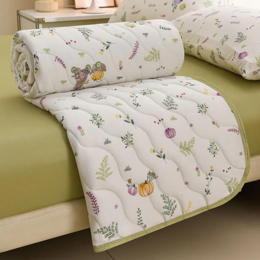 Summer Quilted Quilt, New Floral Single And Double Person Soft, Skin-Friendly, Breathable And Comfortable Air Conditioning Quilt