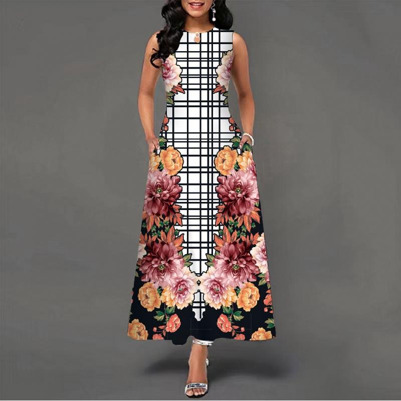 2025 New Fashion Trend Dresses Spring Summer Printed Waist Dresses Fashion Women's