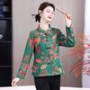 2025 Autumn/Winter Plus Velvet Ethnic Frog Button Cardigan for Middle-Aged and Elderly Mothers - Warm, Versatile, Fashionable Outerwear