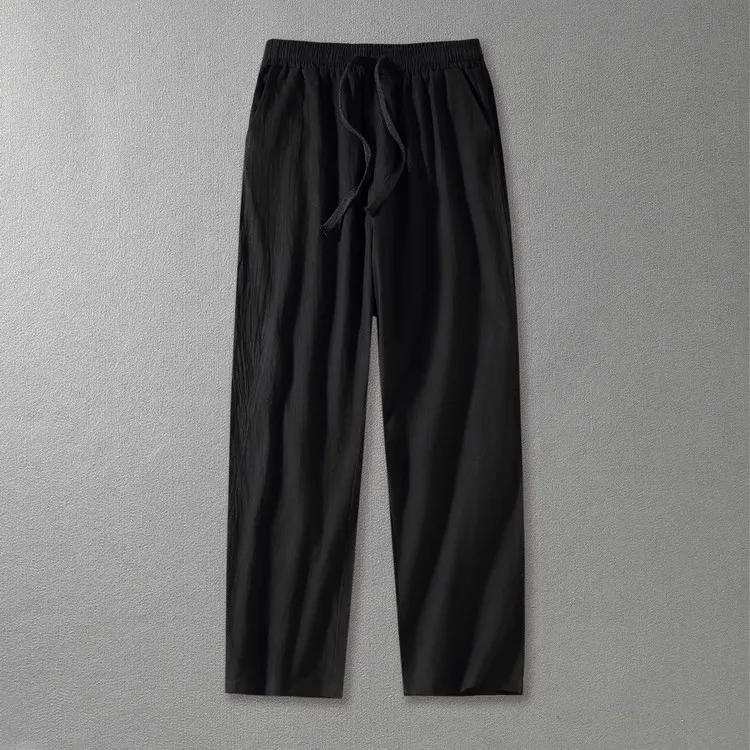 

Men s Spring and Summer Light Breathable Cotton Pants Solid Color Loose Straight Trousers XXXXXL