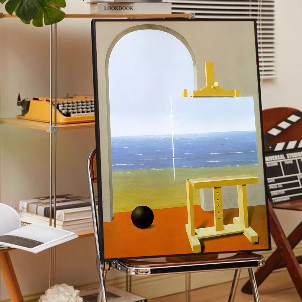 Scandinavian minimalist Rene Magritte surrealist Self-adhesive Art Poster Whitepaper Sticker DIY Room Bar Cafe Wall Decor