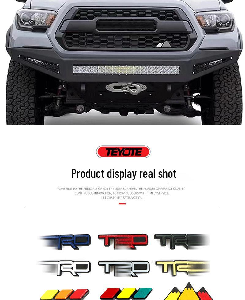 Tricolor Metal Grille Badge for Tacoma & 4Runner Car Modifications