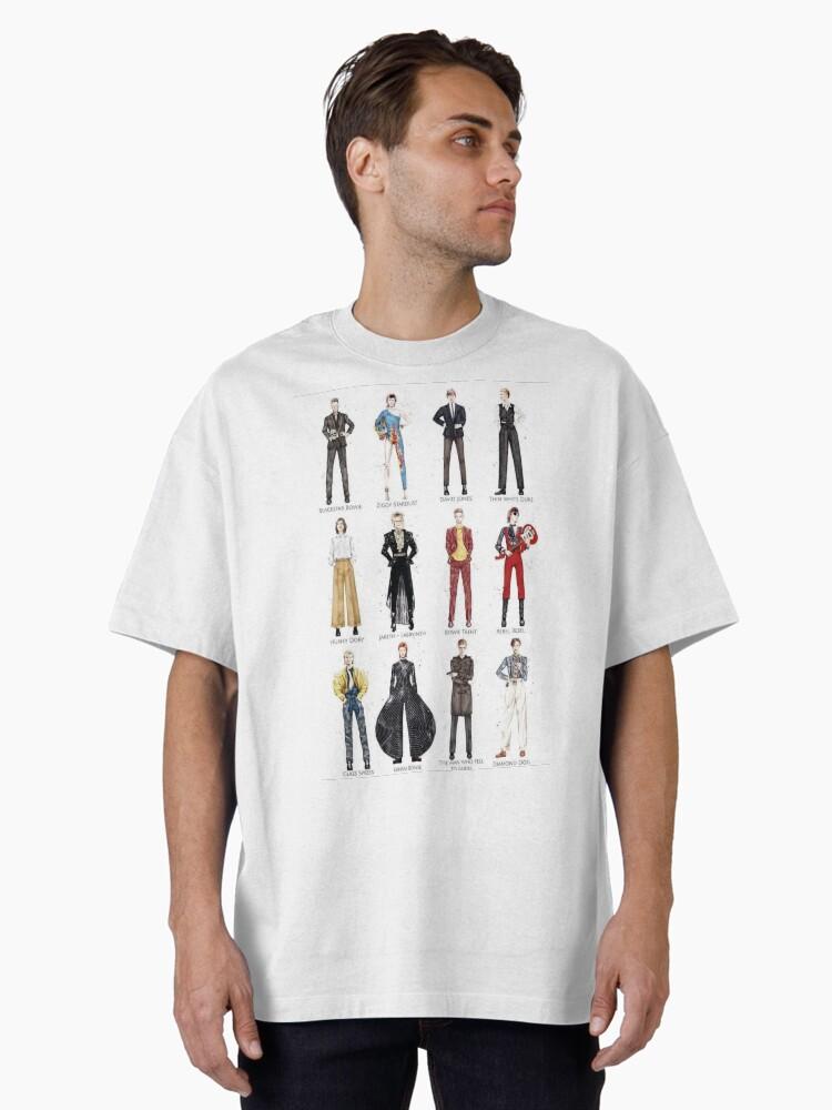 David Bowie Aesthetic Ziggy Stardust Lightning and Cute Retro Music Quotes Sticker Oversized T-Shirt