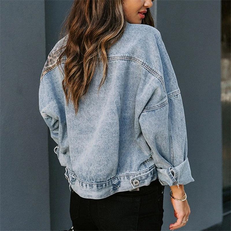 Women's Leopard Print Denim Jackets