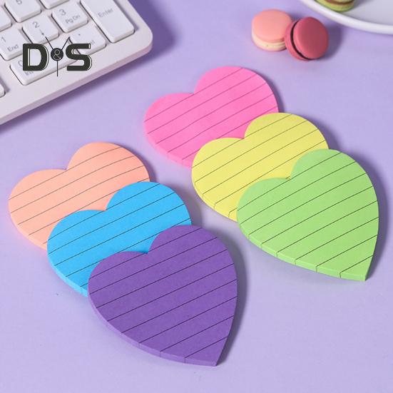 Sticky Notes Set 8 Colors Heart Square Shapes Removable Clean Smooth Writing Sticky Notes Home Office School Supplies