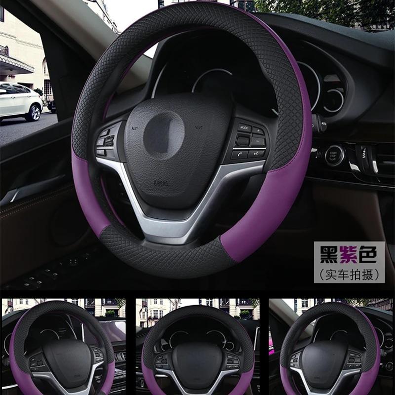 Leder-Lenkradbezug fürs Auto, 37–38 cm, Auto-Styling, Innenausstattung, Sport-Lenkradbezüge, rutschfest, universell