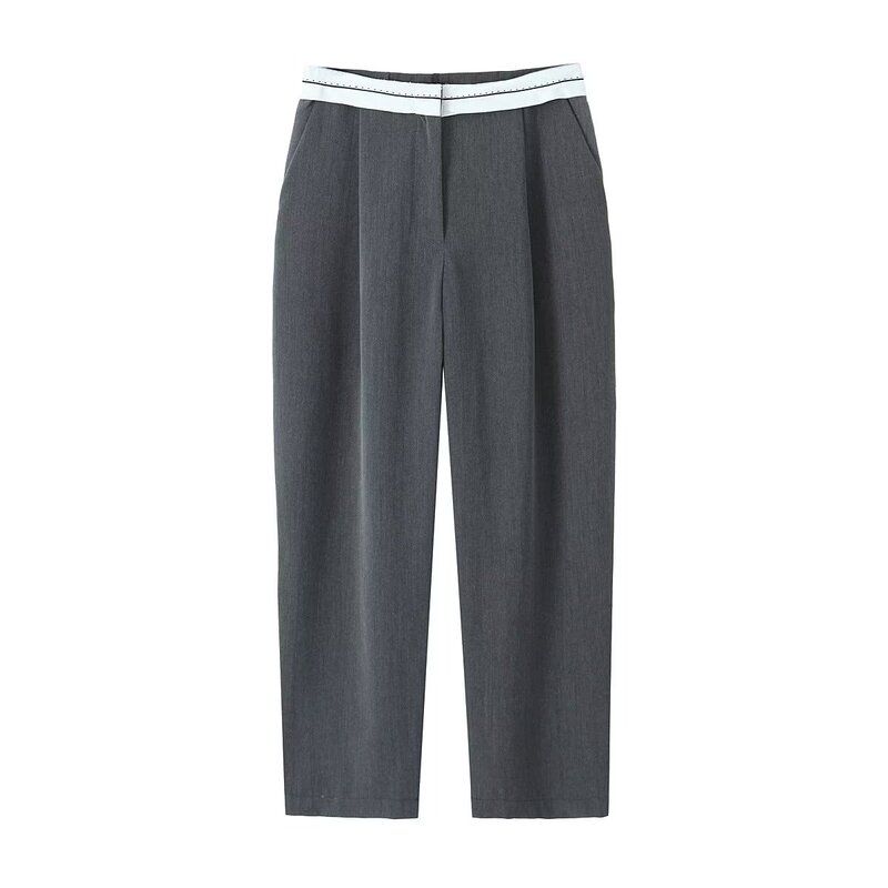 Fashion Wind Winter New Women's Clothing Easiest for Match Back Buckle Decoration Vest High Waist Curl Waist Pants 2753122