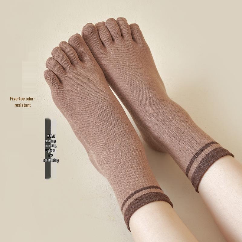 

Women s Mid-Calf Cotton Five-Toe Socks - Breathable, Sweat-Absorbent, Versatile Sports Heeled Split-Toe Design. One Size