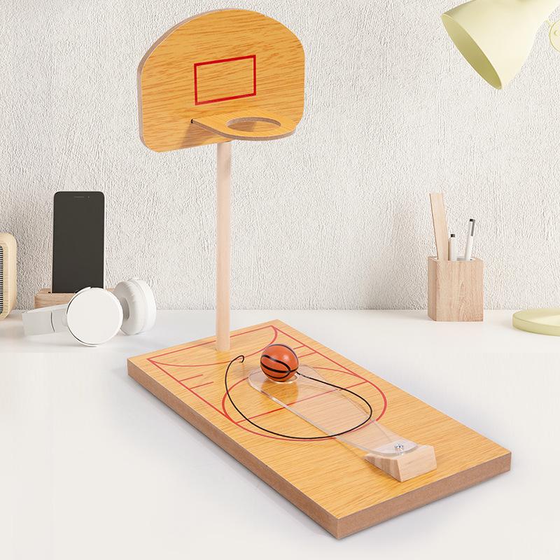 

Kids Mini Desktop Basketball Hoop Game - Wooden Ornament Edition