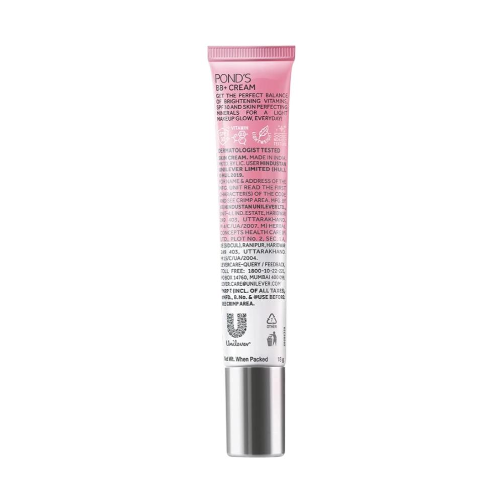 Pond's BB+ Cream LSF 30 PA++ – Sofortige Fleckenabdeckung & Leichter Make-up-Glow – Farbton Ivory, 18g