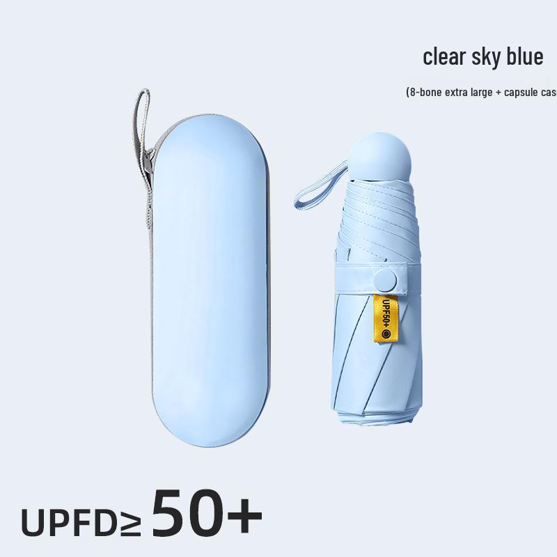 Compact 5-Fold Dual-Use Umbrella: UV Protection & Water Resistant Mini with Black Lining