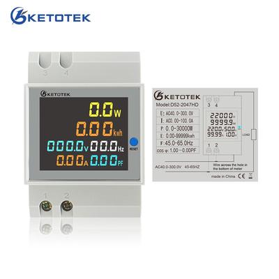 Din Raylı Çok fonksiyonlu LED Dijital Enerji Ölçer AC 40-300V 0-100A Ampermetre Voltmetre Volt Amp Gerilim Akım Ölçer LCD Ekran