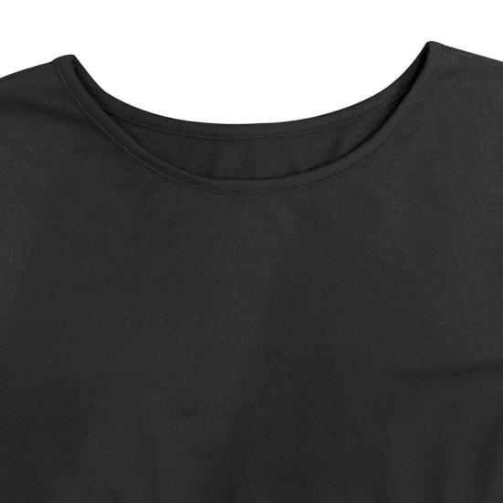 Women's Pleated Gradient Midi Dress Long Sleeve Swing A-line Dress Slim Fit Crew Neck Flowy Cocktail Dress