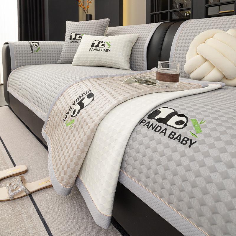 

New Cool Doudou Sofa Towel Cover Cloth Non-Slip Mat Leather Seat Cushion Summer Cool Cushion Summer Ice Silk Sofa Cushion 70*70cm