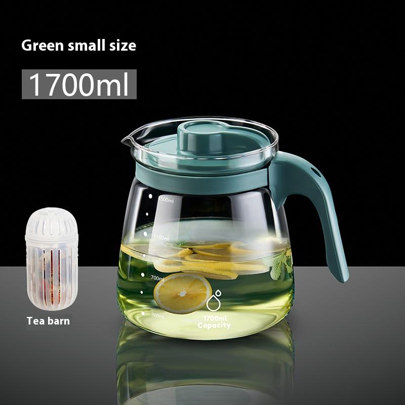 Summer Large Capacity Refrigerator Tea Kettle Tea Separation Cold Kettle Glass High Temperature Flower Teapot Brewing Tea