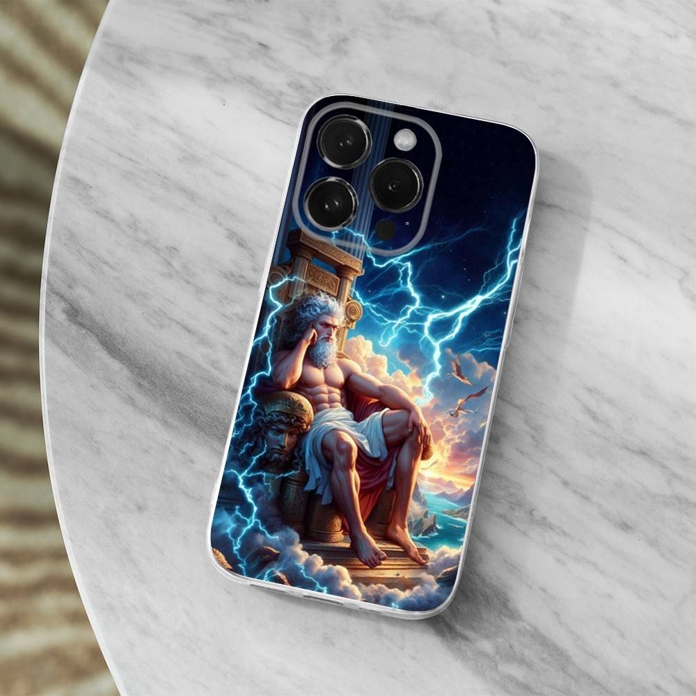 Греческий Бог Король Зевс Для iPhone Max, 14, SE, 12, 15, Pro, 17, Plus, 11, XS, Mini, 16, X, 13, XR, Прозрачный Мягкий Чехол iPhone16PRO