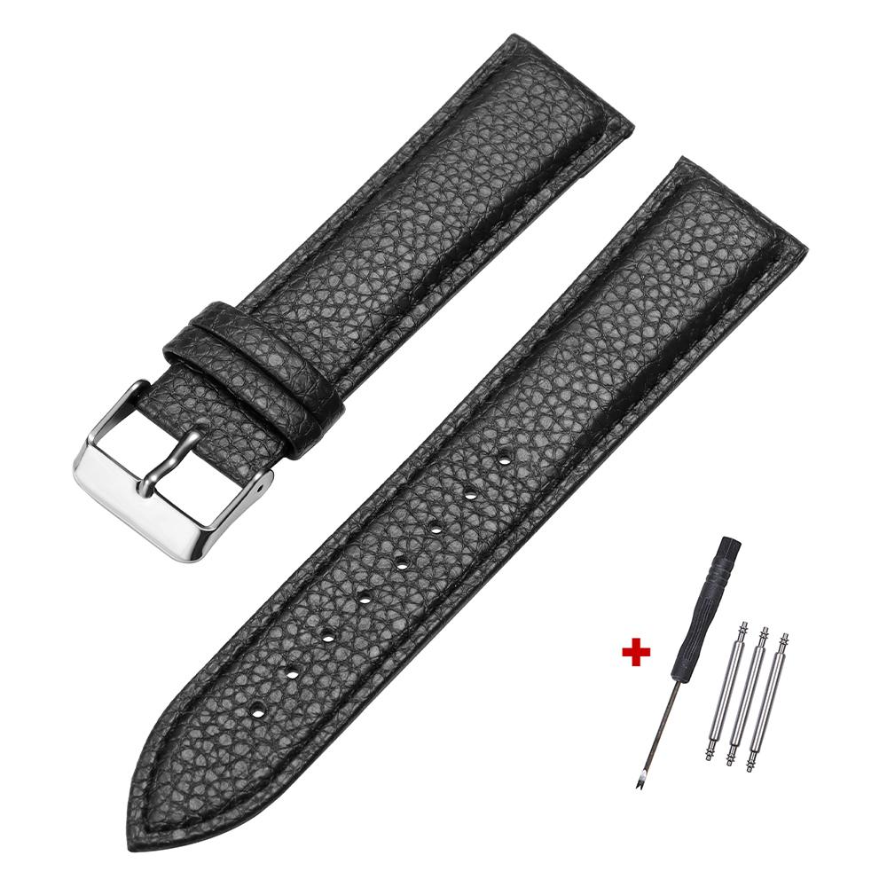 10/12/14/16/18/20/22mm Watch Band Genuine Leather Straps Watchbands Slim Women Men Accessories Pin Buckle Wrist Belt with Tool