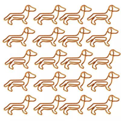 Cute Special-shaped Golden Paper Clamps Bookmark Clip Dachshund Paper Clips Gold Paper Clip