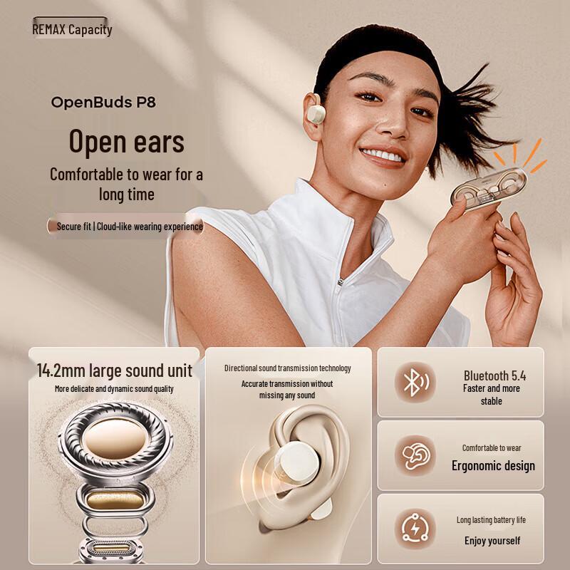 REMAX OpenBuds P8 Ear-Hook Wireless Bluetooth Headphones
