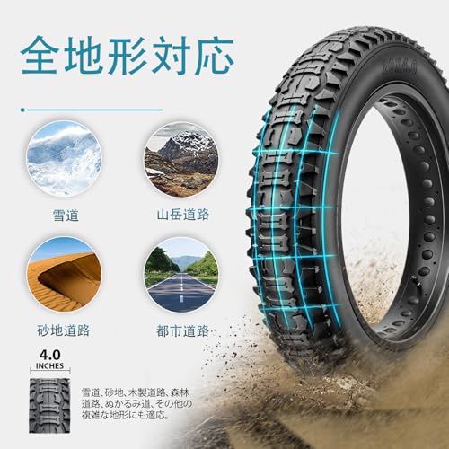 Hycline Fat Tires (1/2 Tires/Set) 20x4.0" for Fat Bikes, Electric Bicycles, Assisted Bicycles, 20 4.0" Folding, Cross Bikes, All-Terrain, and Puncture