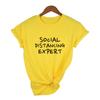 Social Distancing Expert Summer T Shirts Women Clothing Short Sleeve Tshirt Female Casual Harajuku Tops Tees