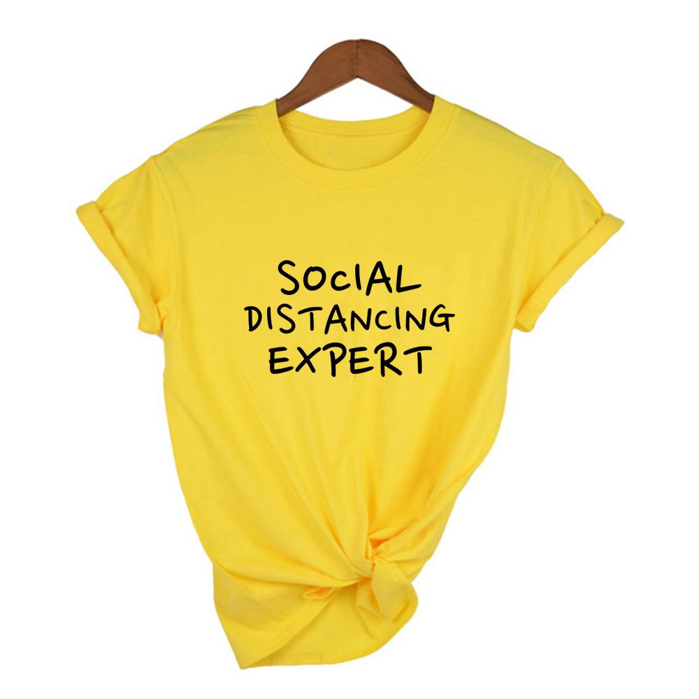 Social Distancing Expert Summer T Shirts Women Clothing Short Sleeve Tshirt Female Casual Harajuku Tops Tees