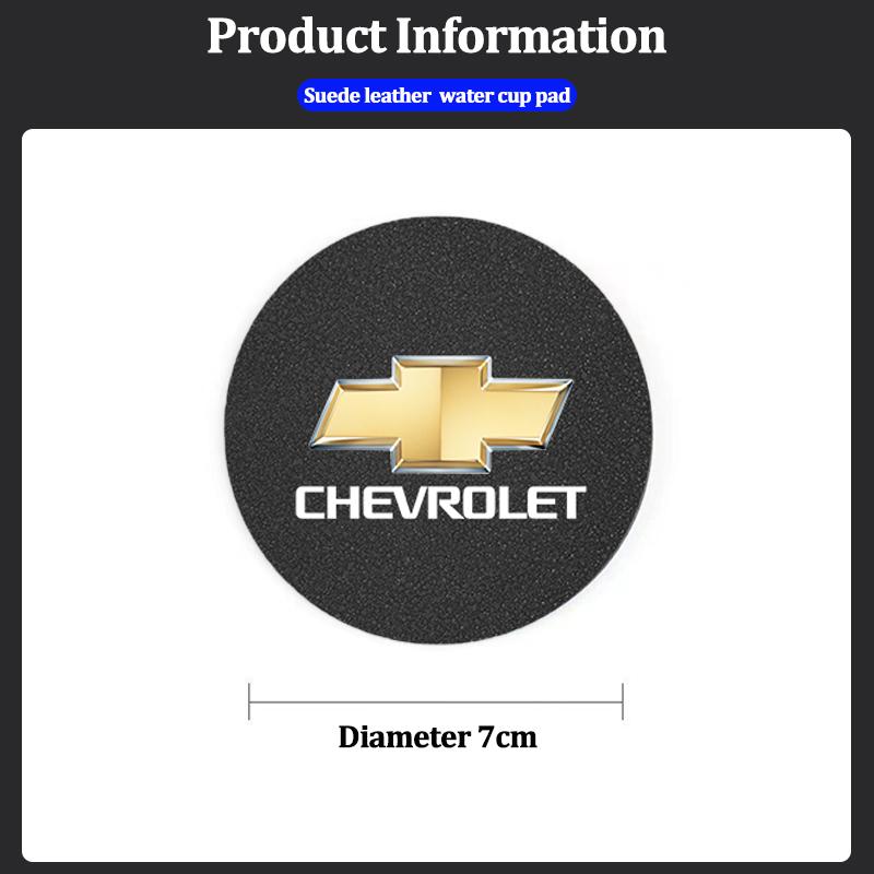 2Pcs Car Coaster Suede Mat Water Cup Anti-slip Pad Auto Interior For Chevrolet Aveo Matiz Equinox Camaro Colorado Cobalt Beat SS