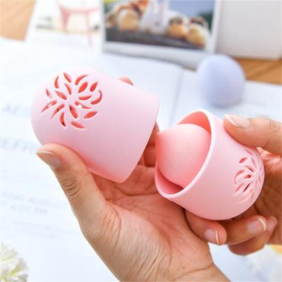 Porta Spugnetta Trucco Portatile Scatola Portaoggetti per Spugnette di Bellezza Silicone Morbido Puff Cosmetico Custodia per Pulizia e Asciugatura Accessori per il Trucco