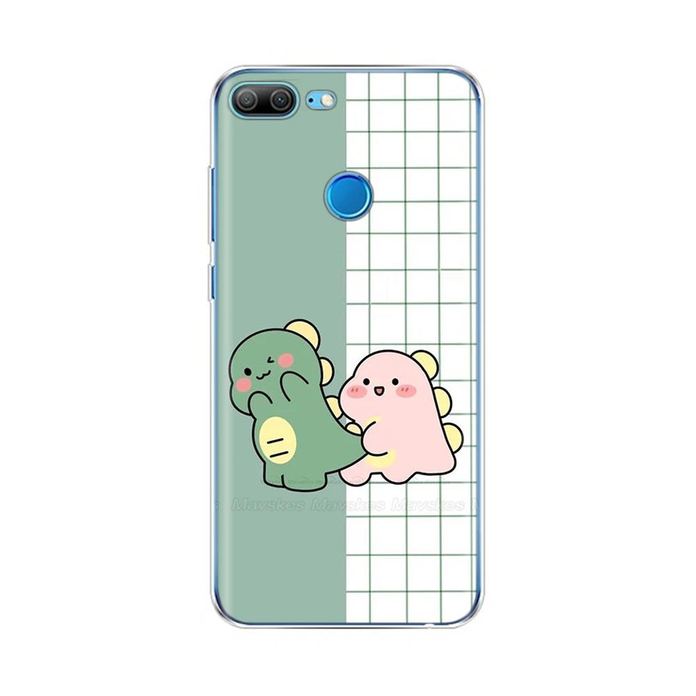 Phone Case For Honor 9 Lite Back Cover for Huawei Honor 9 Lite Cases Transparent Silicon TPU Protective Cats Flower Print Covers