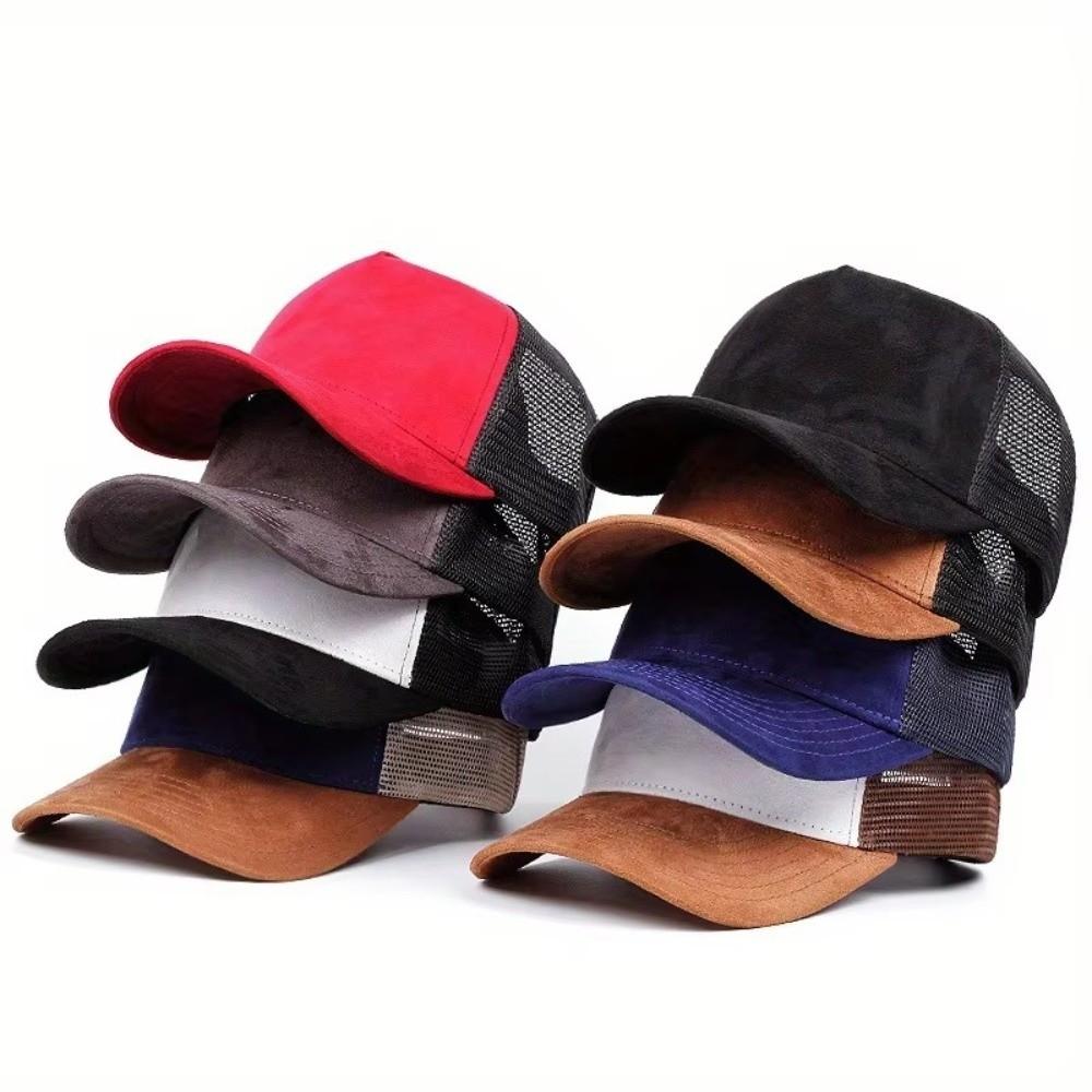 Fashion Breathable Suede Work Cap Adjustable Hip-hop Trucker Hat Outdoor Sports Hats For Man Women Unisex