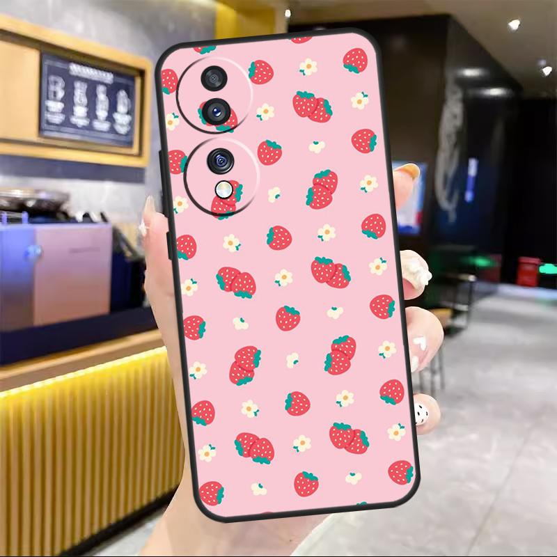 Strawberry Red Cover For Honor Magic 4 Lite Magic 5 Pro X6a X7a X8 X9a Honor 8X 9X 10 50 70 90 Lite Case