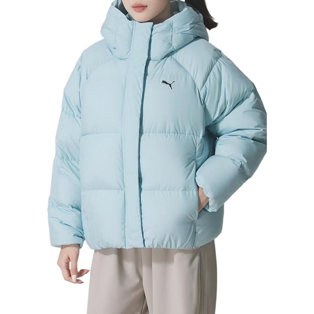 Puma Sports Casual Logo Thick Hooded Warm Zipper Long Sleeve Down Jacket Women Outerwear 691045-47