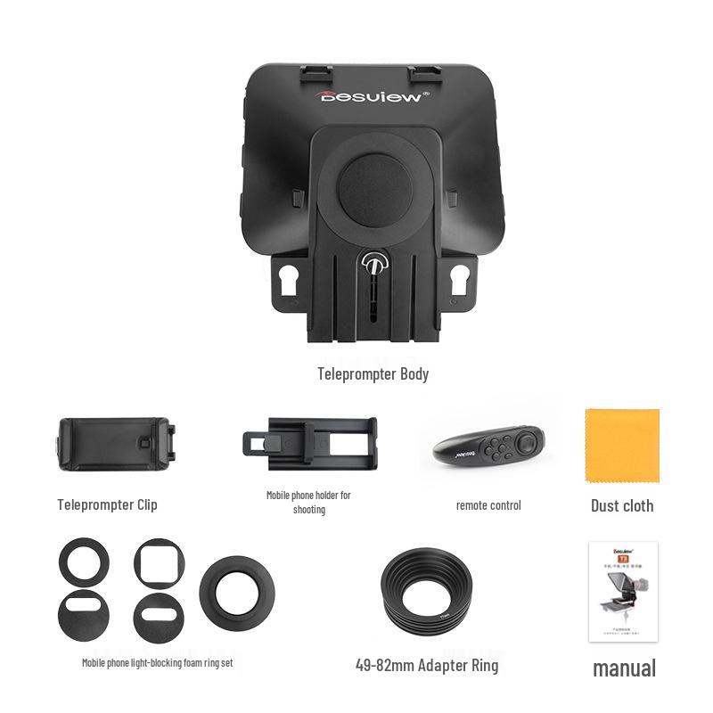 Bestview T2/T3 Dual Teleprompter for Phones/Tablets - Ideal for Live Broadcasts, Interviews, and Subtitles.